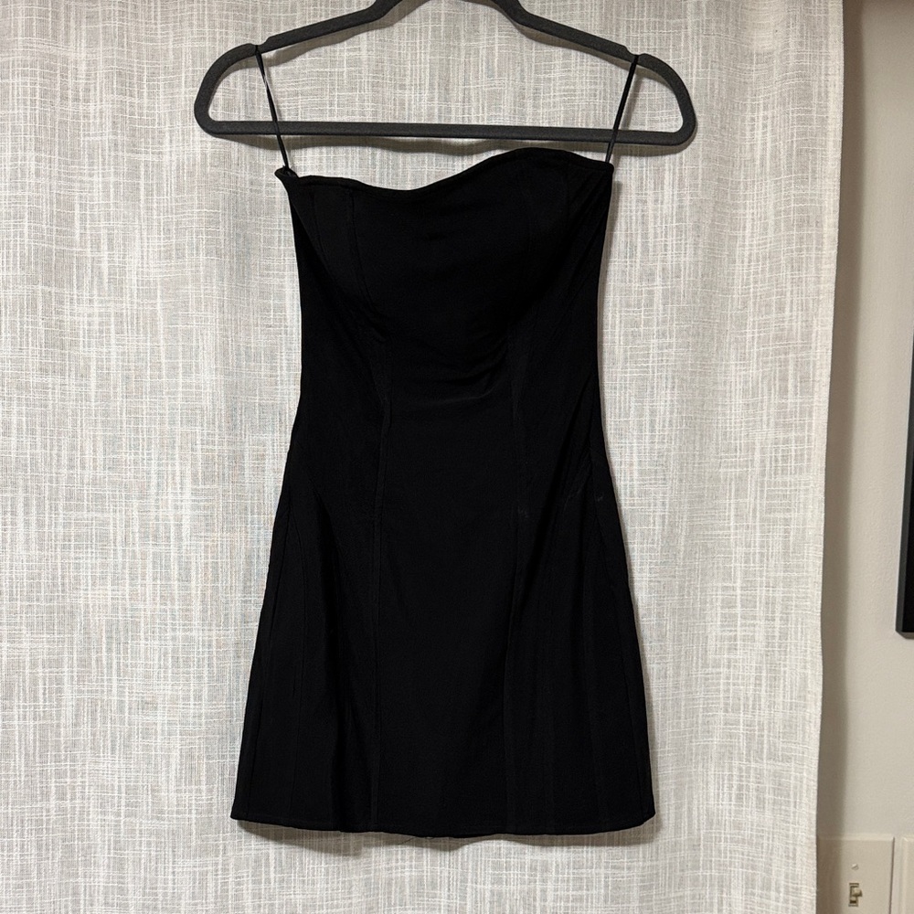 Windsor Black Strapless Corset Bodycon Mini/Midi Dress